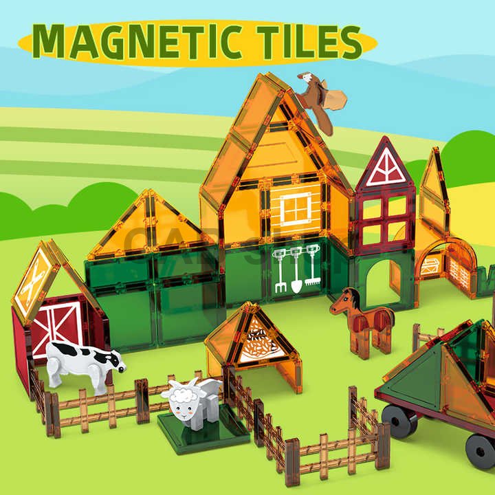 Magnetická stavebnica Farm sada 46ks - Magnetic Tiles