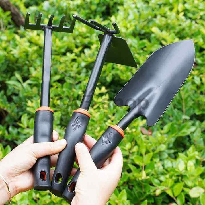 Kertészeti szerszámkészlet 3 db – lapát, gereblye, kapálógép (31 cm)