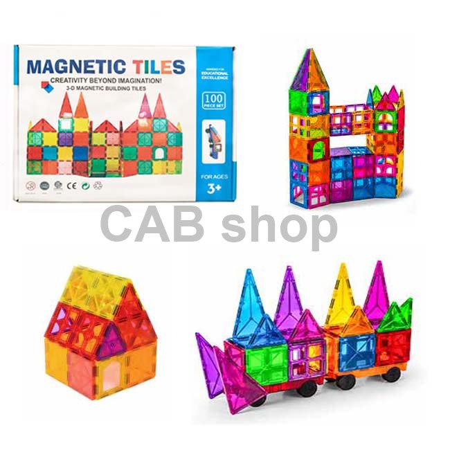 Magnetická stavebnice pro děti sada 100ks – Magnetic Tiles
