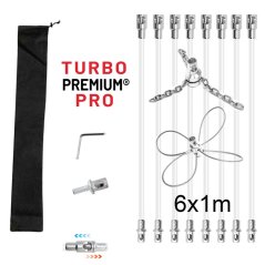 Rotačný kefa na čistenie komína s reťazovou hlavou a lankom TURBO Premium® PRO - 6m Rotačný kefa na čistenie komína s reťazovou hlavou a lankom TURBO Premium® PRO - 6m