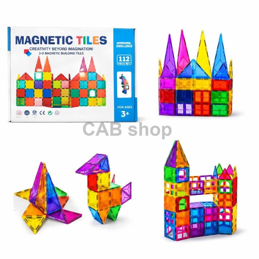 Magnetická stavebnice pro děti sada 112ks – Magnetic Tiles