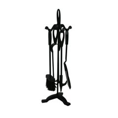 Narzędzie kominkowe ze stojakiem, czarny metal, 61cm - 203BL Narzędzie kominkowe ze stojakiem, czarny metal, 61cm - 203BL