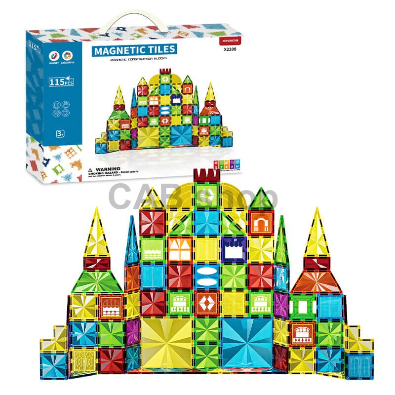 Mágneses építőkészlet Diamond 115 db-os készlet - Magnetic Tiles