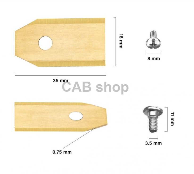 Zestaw 9 ostrzy tytanowych 0,75 mm do kosiarek automatycznych