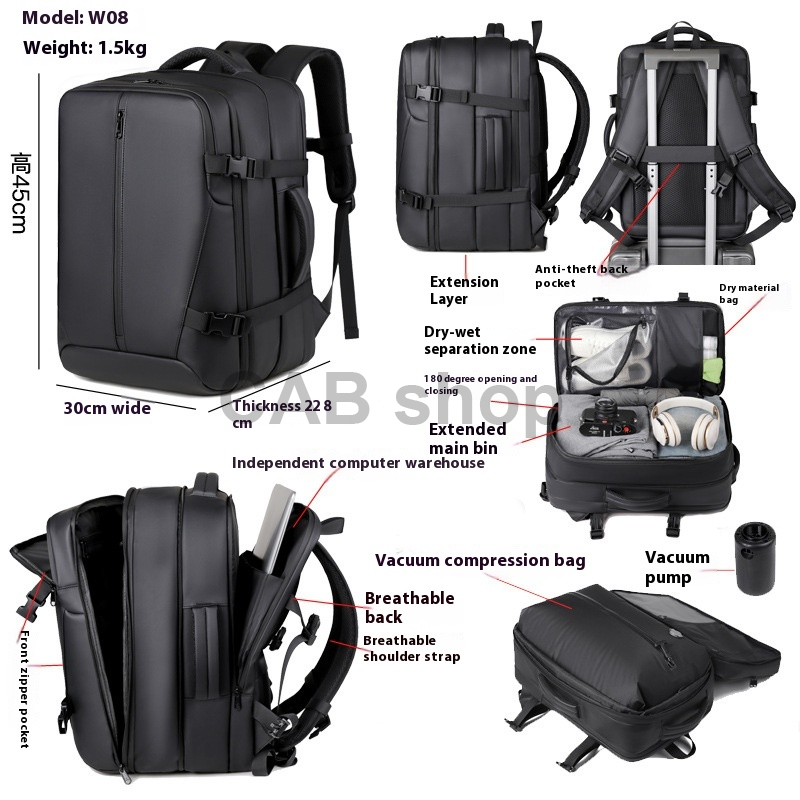 Batoh cestovní vakuový Focus 025 Pink