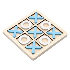 Biscui?i sau joc de masă din lemn XO, design design alb și albastru