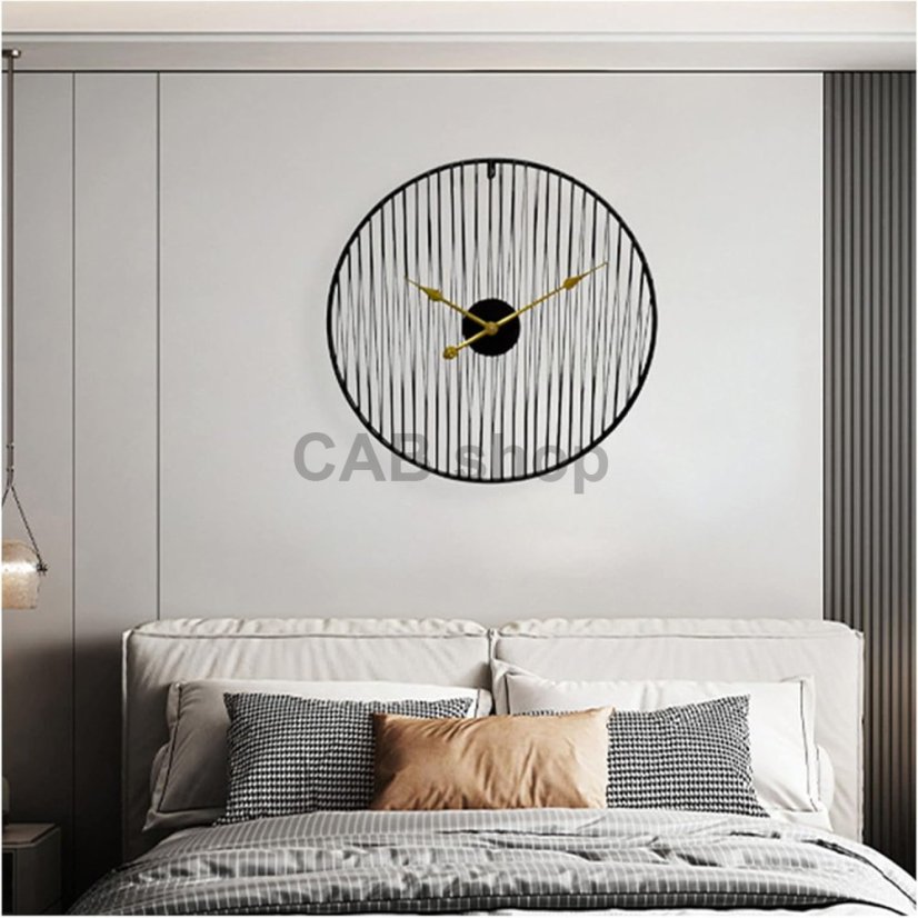 Dizajnerska stenska ura Decore 2  Black 60cm