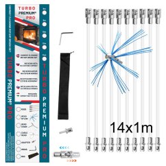 Obrotowa szczotka do czyszczenia komina TURBO Premium® PRO  – 14m