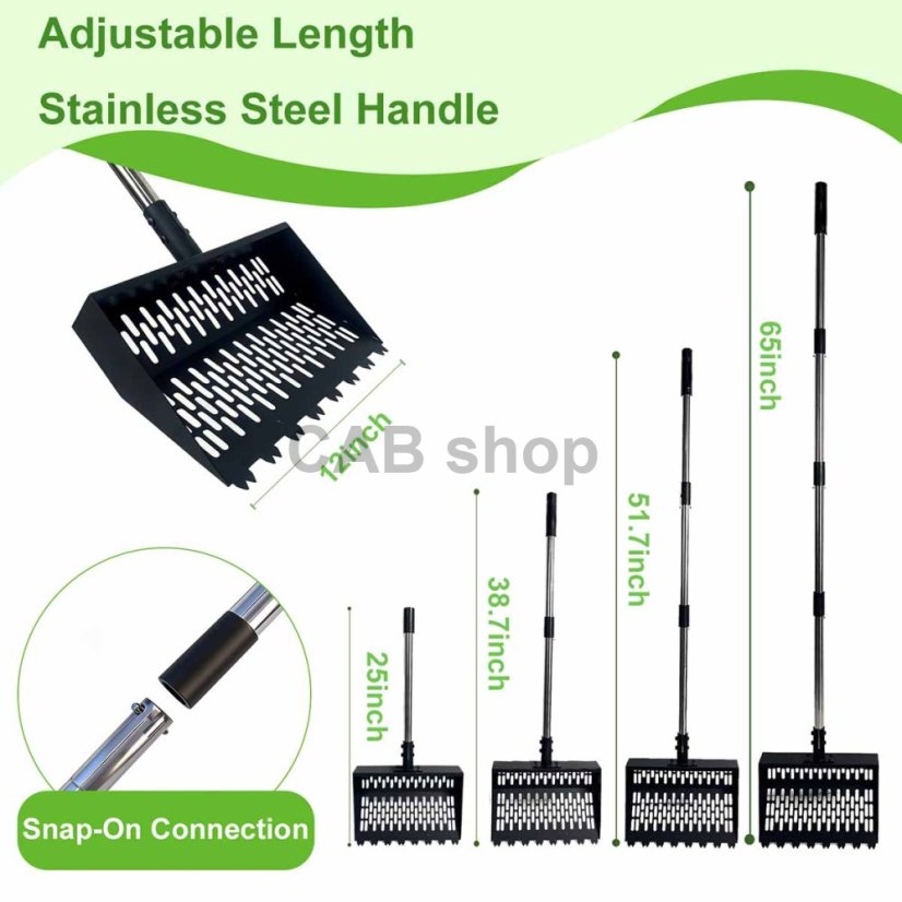 Szívócső és gereblye csirkeürülékhez