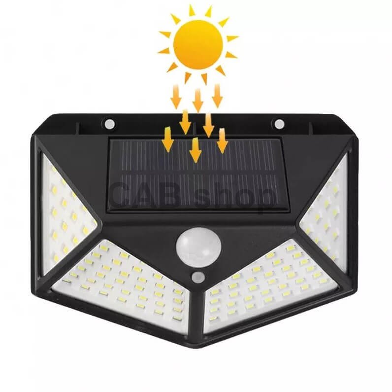 Zewnętrzna lampa solarna LED 100 z czujnikiem