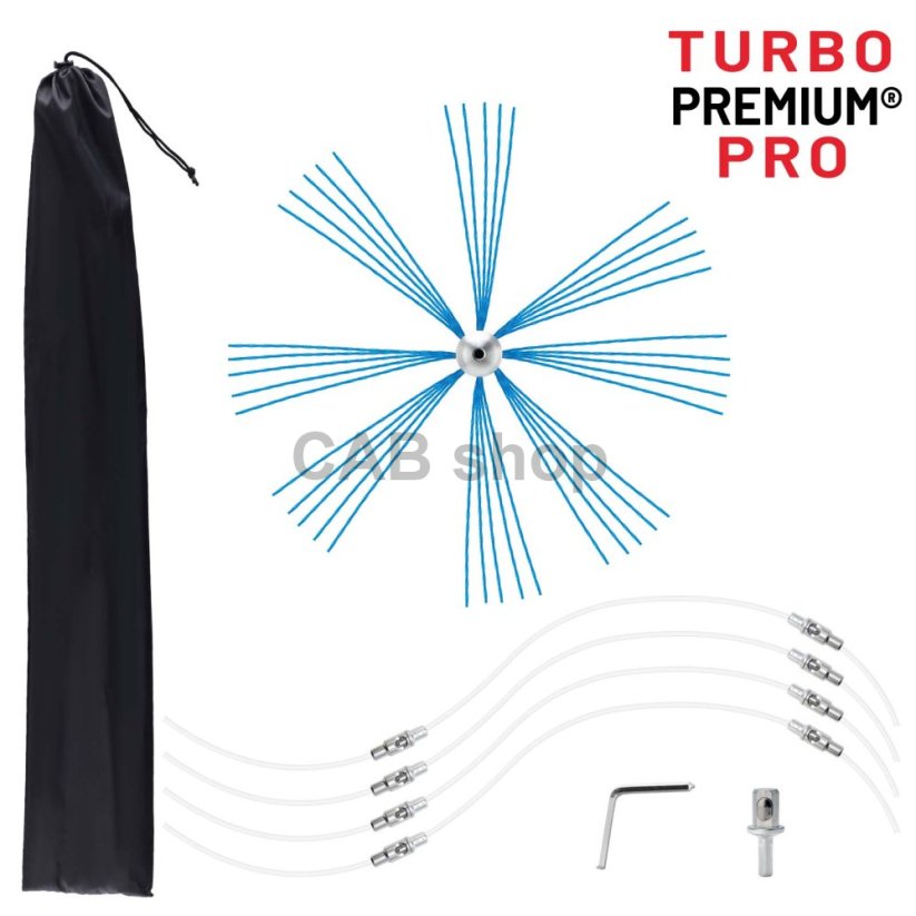 Rotačná kefa na čistenie komína TURBO Premium® PRO - 12m
