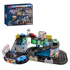 Magnetická stavebnice Racing Track Magnetic Tiles – závodní dráha, 75 ks