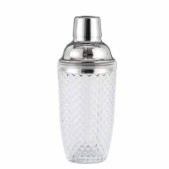 Barmanský shaker na koktejly 400ml - třídílný nerezově skleněný shaker. Barmanský shaker na koktejly 400ml - třídílný nerezově skleněný shaker.