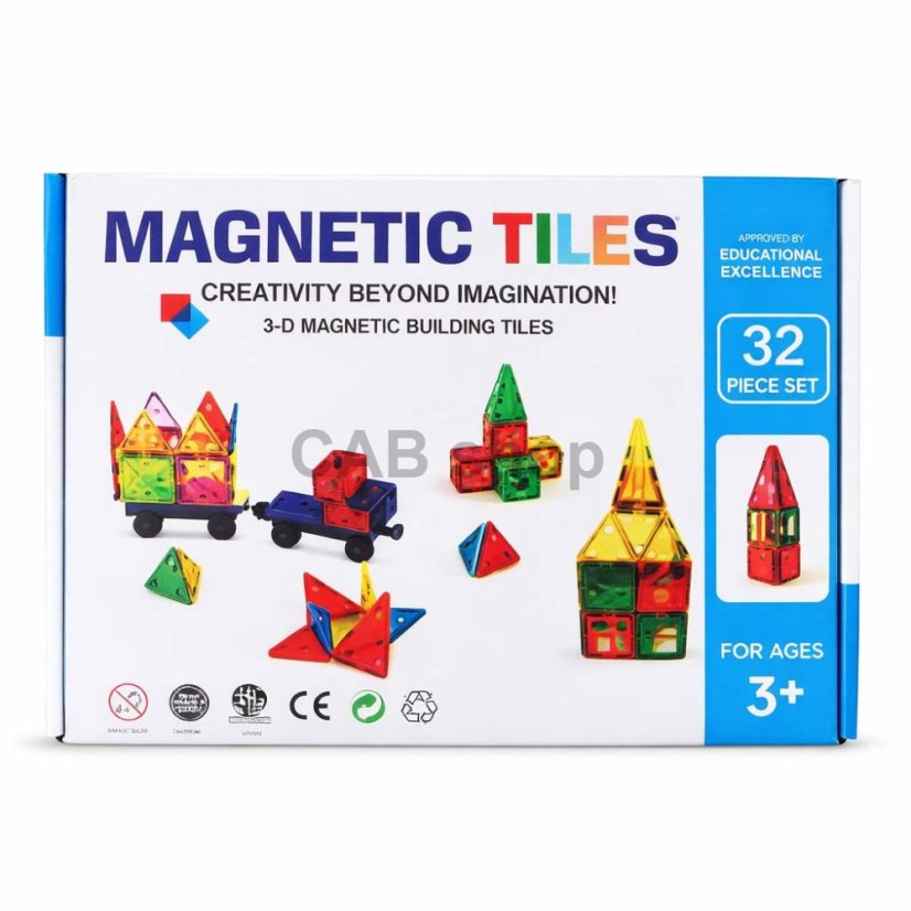 Magnetická stavebnica - 32ks – Magnetic Tiles