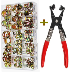 Set de 100 de cleme cu țevi cu arc + clește – 6 până la 22 mm