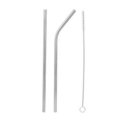 Zestaw słomek i szczotek ze stali nierdzewnej 21,6 cm