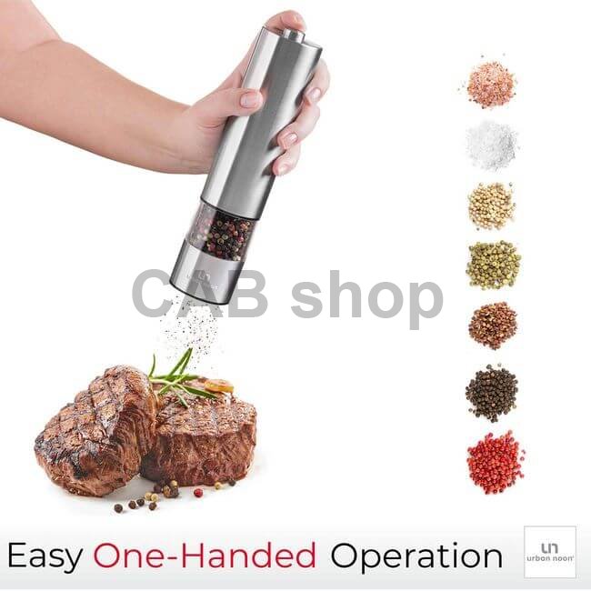 Electric pepper or salt grinder - black