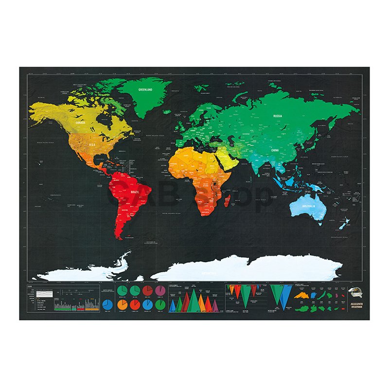 Mapa świata Scratch Deluxe 42x30cm