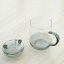 Mug with one glass and lid - transparent black