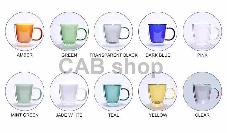 Thermo mug with double glass 300ml - amber