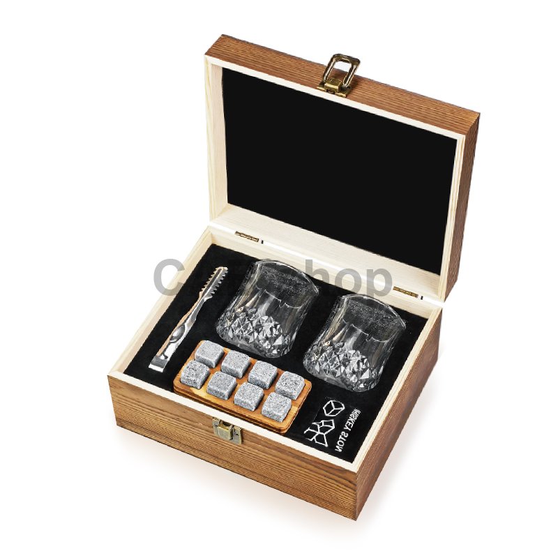 Gift set for Whiskey glasses, cooling cubes and a scoop WS-0011