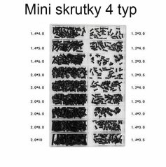 Typ 4 Šrouby pro notebooky pro notebooky DIY sada pro počítače, šrouby na hodinky pro mobilní telefony 500ks sada od M1.2 po M2