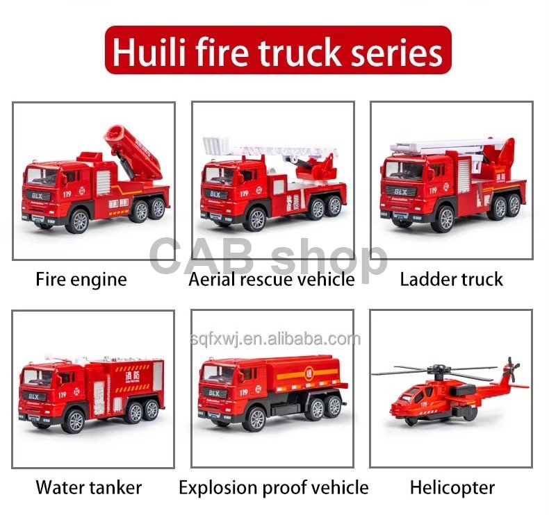 Požiarnické autíčka balenie 6ks - Fire Car set