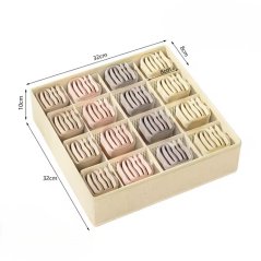 Tárolódoboz 32x32x10cm rekeszekkel - krémes