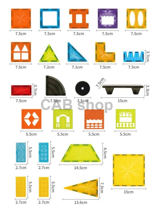 Magnetni gradbeni set Diamond 45 delni set - Magnetic Tiles