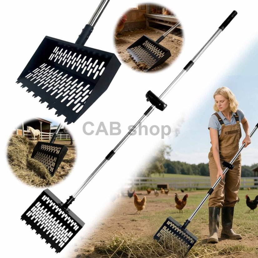 Szívócső és gereblye csirkeürülékhez