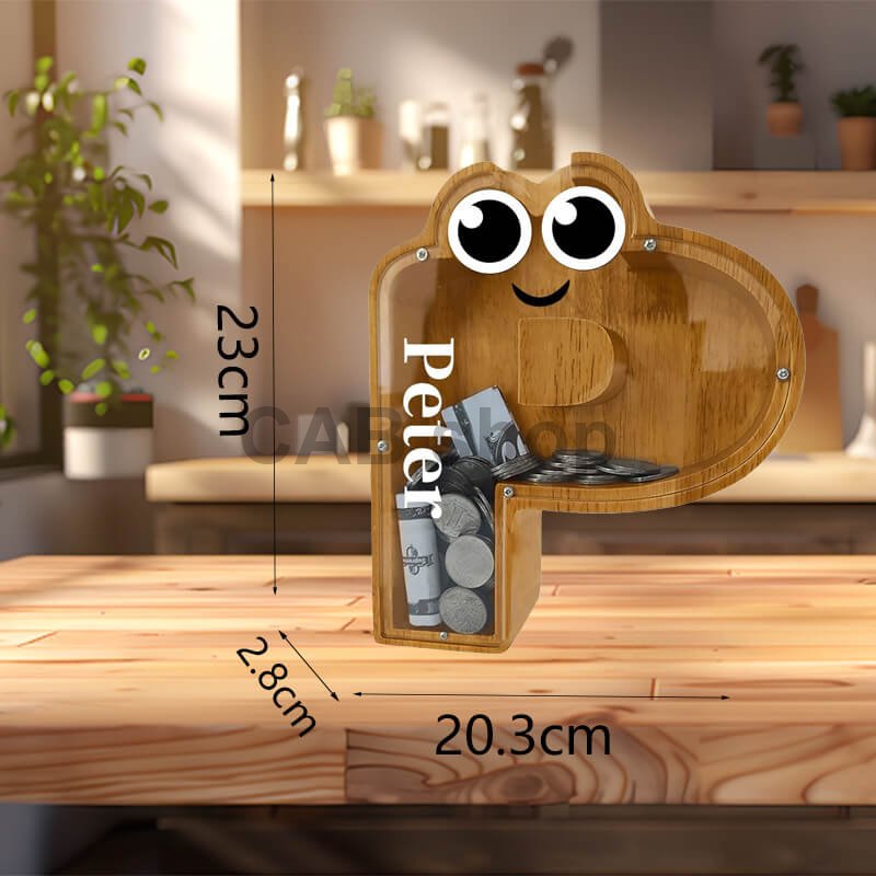 Pokladnička dřevěná - Písmenko P