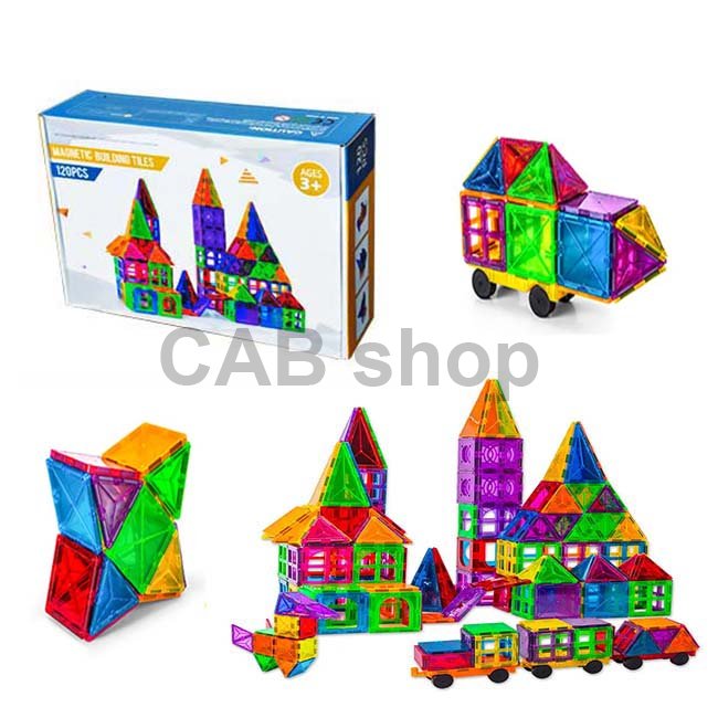 Magnetická stavebnice – Magnetic Building Tiles – 120 dílů