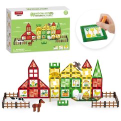 Magnetická stavebnica Window Art Farm 80ks - Magnetic Tiles