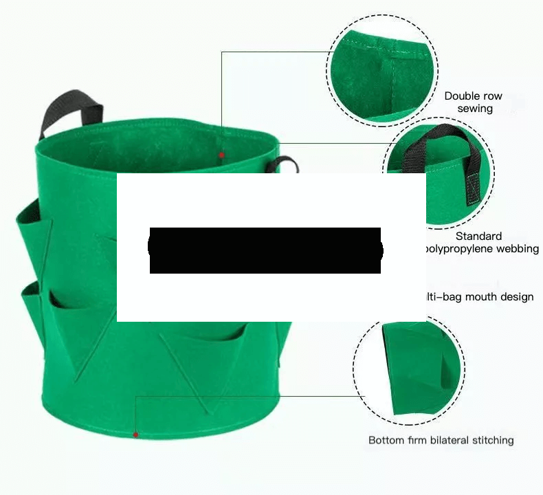 Rourke textil tartály eper termesztéséhez - zöld