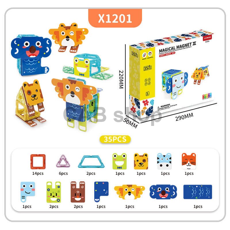 Magnetická stavebnica Happy Animal 35ks - Magical Magnet II