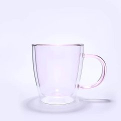 Termo hrnček s dvojitým sklom 300ml - pink