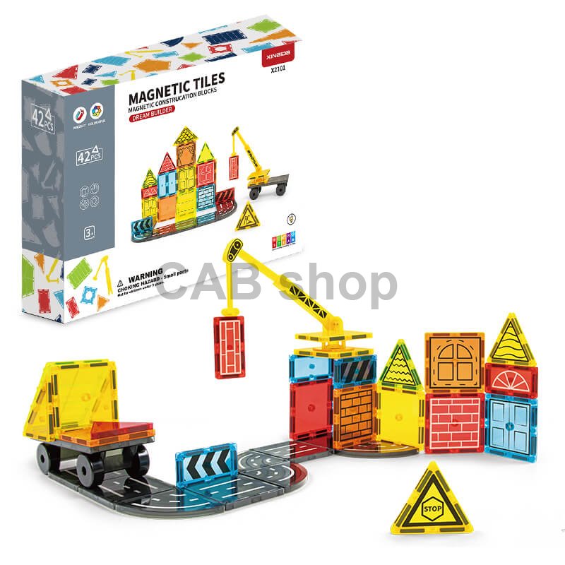 Magnetická stavebnica Dream Builder 42ks sada - Magnetic Tiles