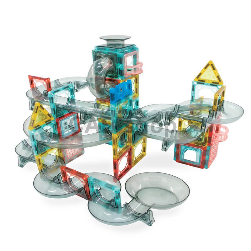 Magnetni gradbeni set Marble Roller 100 delni set - Magnetic Tiles