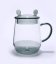 Mug with one glass and lid - transparent black