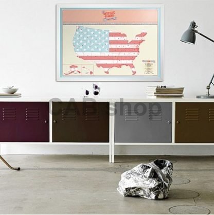 Stírací mapa světa USA 82,5 × 59,5 cm