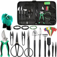 24-piece set of gardening tools for bonsai with a case