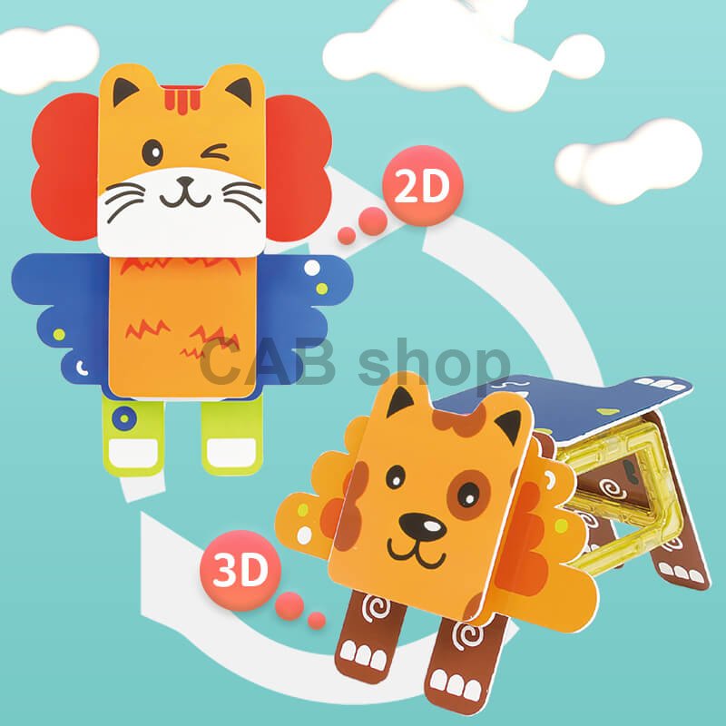 Magnetická stavebnica Happy Animal 60ks - Magical Magnet II