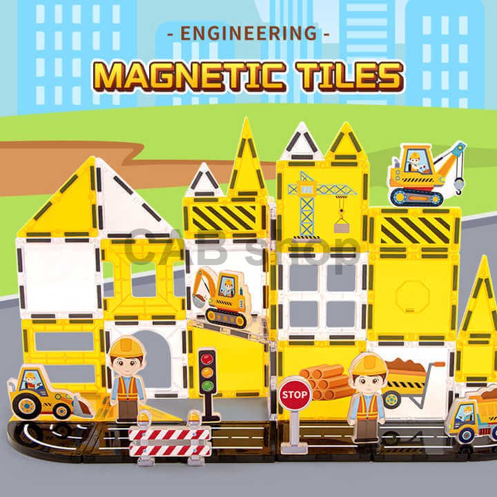 Magnetická stavebnica Engineering 47ks - Magnetic Tiles