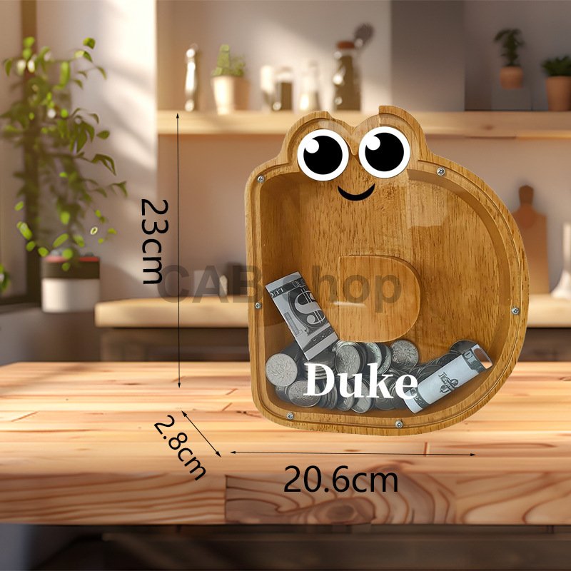 Pokladnička drevená - Písmenko D