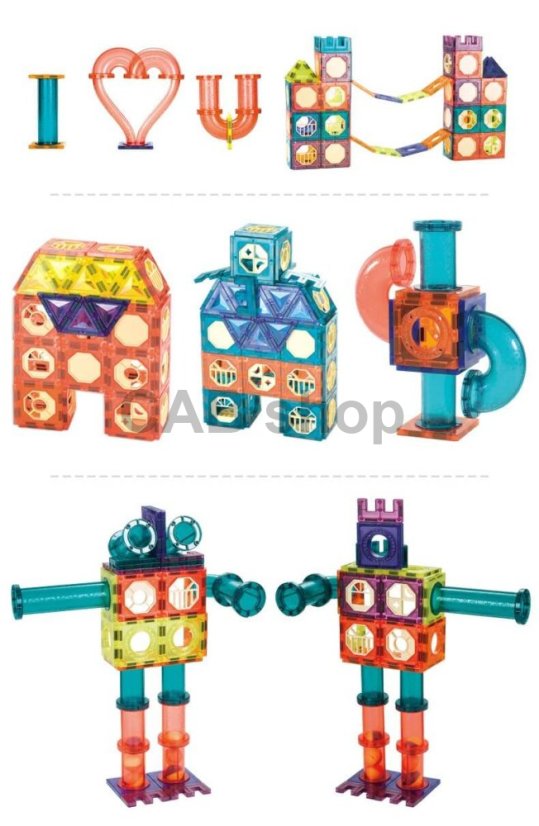 Magnetni gradnik Castle Dragon 262 delni set - Magic Magnetic Blocks