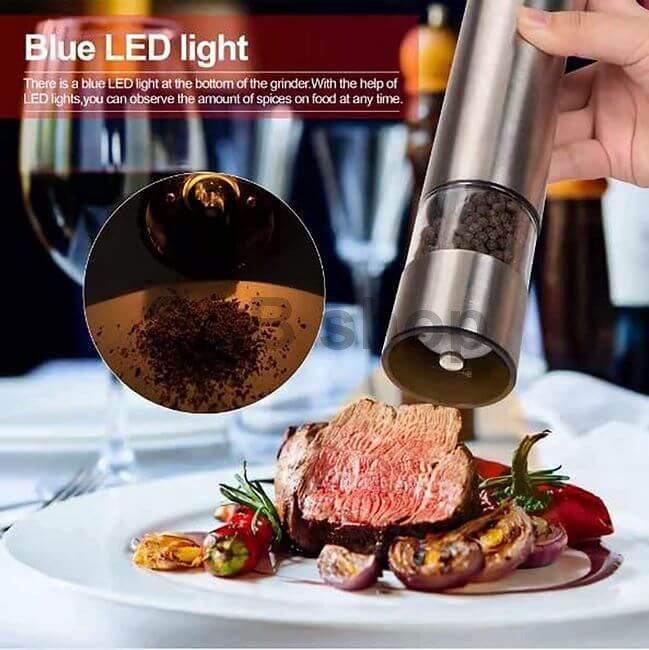 Electric pepper or salt grinder - black