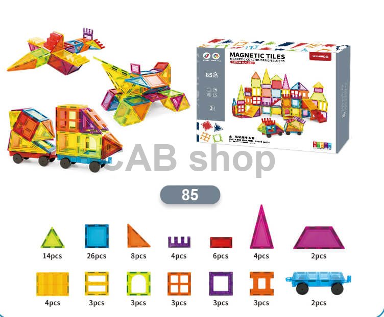 Mágneses építőkészlet Dream Builder 85 db-os készlet - Magnetic Tiles