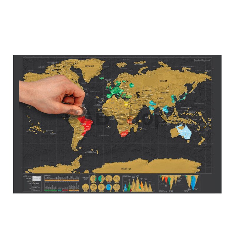 Mapa świata Scratch Deluxe 42x30cm