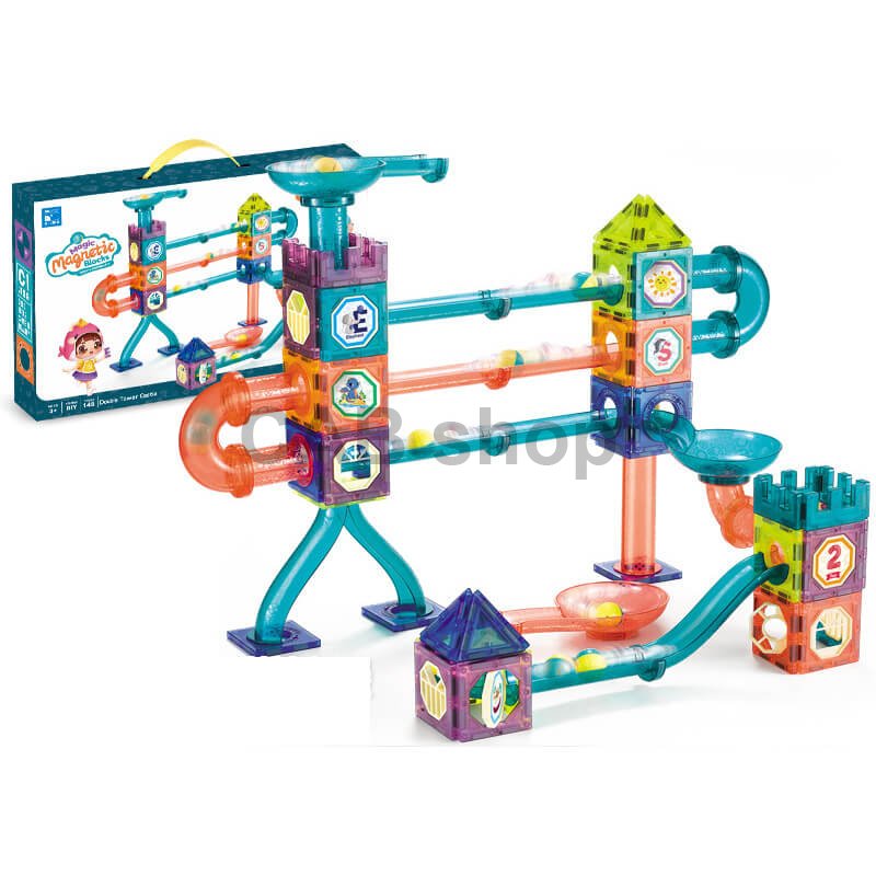 Mágneses építőkocka Tower  145 db-os készlet - Magic Magnetic Blocks