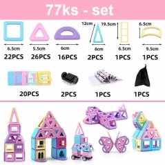 Mágneses készlet 77db - Magnetic Building Blocks Mágneses készlet 77db - Magnetic Building Blocks